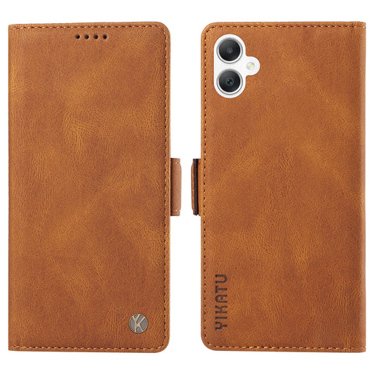 YIKATU YK-005 For Samsung Galaxy A06 Case PU Leather Wallet Phone Cover Skin Touch Feeling - Brown