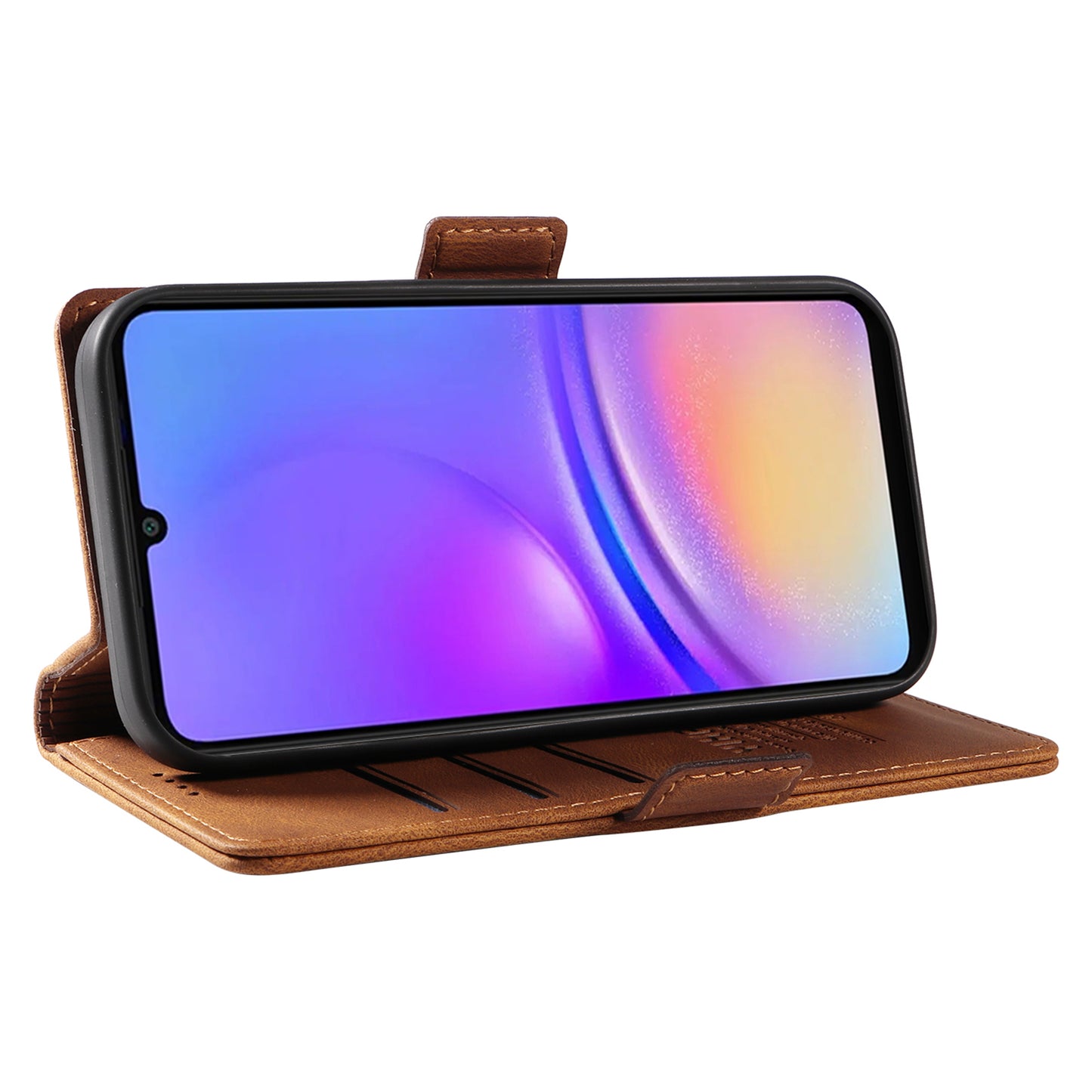 YIKATU YK-005 For Samsung Galaxy A06 Case PU Leather Wallet Phone Cover Skin Touch Feeling - Brown