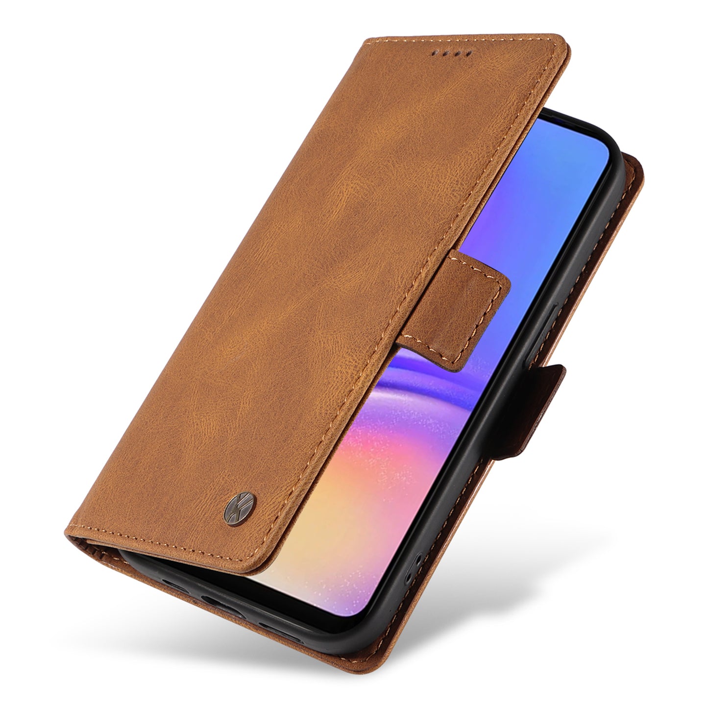 YIKATU YK-005 For Samsung Galaxy A06 Case PU Leather Wallet Phone Cover Skin Touch Feeling - Brown
