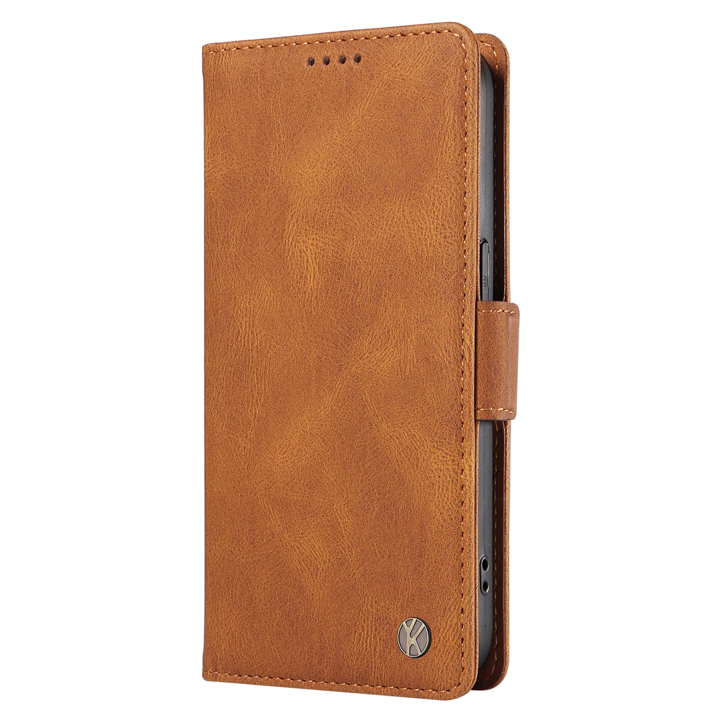 YIKATU YK-005 For Samsung Galaxy A06 Case PU Leather Wallet Phone Cover Skin Touch Feeling - Brown