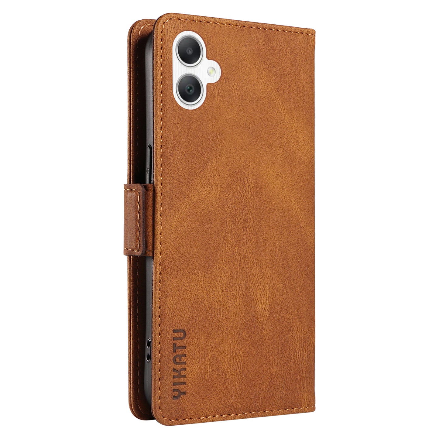 YIKATU YK-005 For Samsung Galaxy A06 Case PU Leather Wallet Phone Cover Skin Touch Feeling - Brown