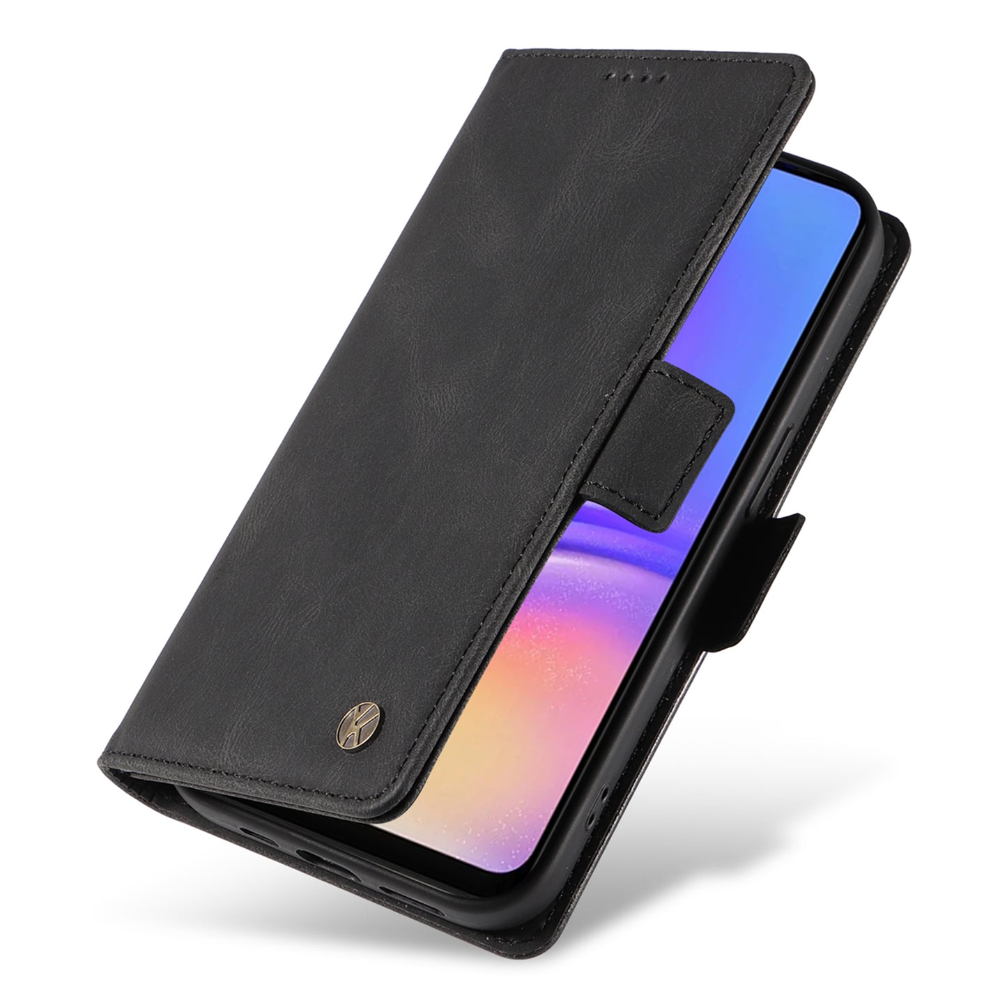 YIKATU YK-005 For Samsung Galaxy A06 Case PU Leather Wallet Phone Cover Skin Touch Feeling - Black