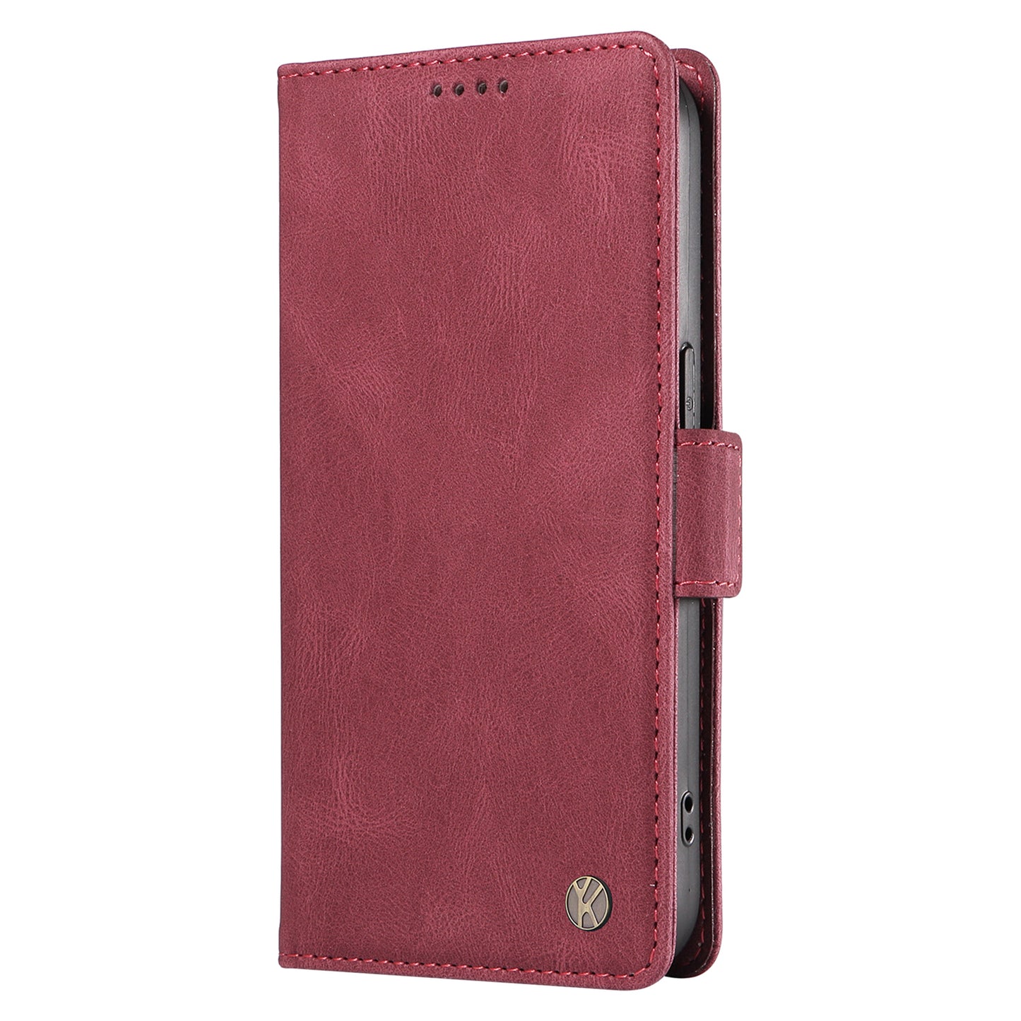 YIKATU YK-005 For Samsung Galaxy A06 Case PU Leather Wallet Phone Cover Skin Touch Feeling - Wine Red