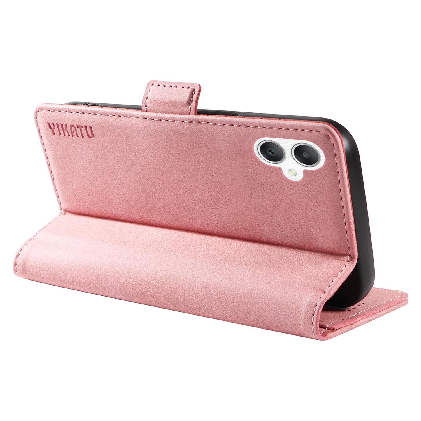 YIKATU YK-005 For Samsung Galaxy A06 Case PU Leather Wallet Phone Cover Skin Touch Feeling - Pink