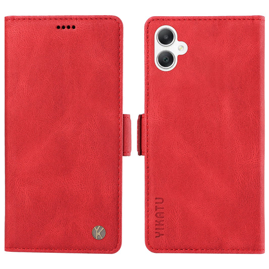 YIKATU YK-005 For Samsung Galaxy A06 Case PU Leather Wallet Phone Cover Skin Touch Feeling - Red