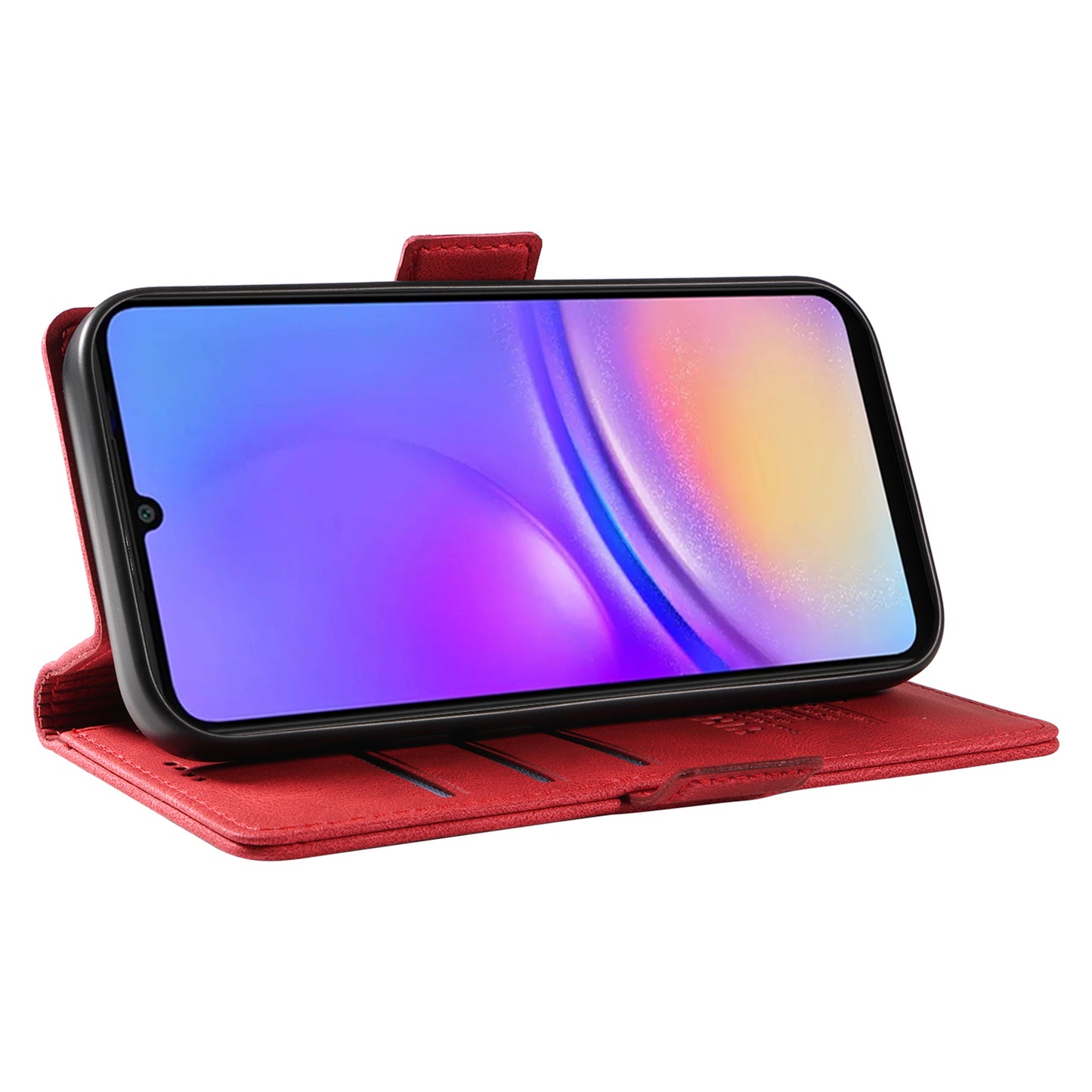 YIKATU YK-005 For Samsung Galaxy A06 Case PU Leather Wallet Phone Cover Skin Touch Feeling - Red