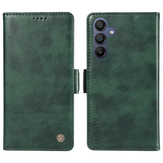 YIKATU YK-007 For Samsung Galaxy A16 5G / A16 4G Case Side Buckle PU Leather Phone Cover Litchi Texture - Green