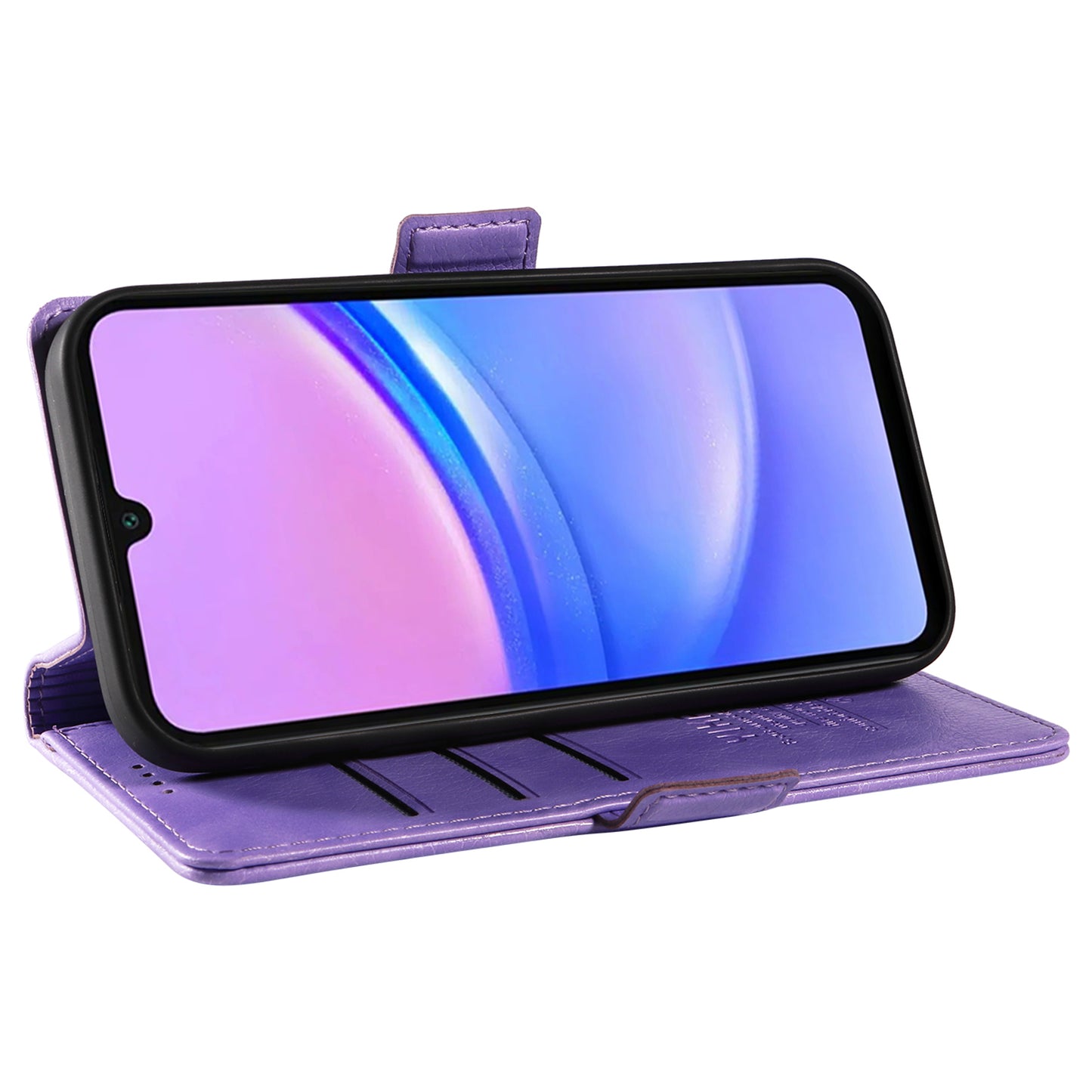 YIKATU YK-007 For Samsung Galaxy A16 5G / A16 4G Case Side Buckle PU Leather Phone Cover Litchi Texture - Purple
