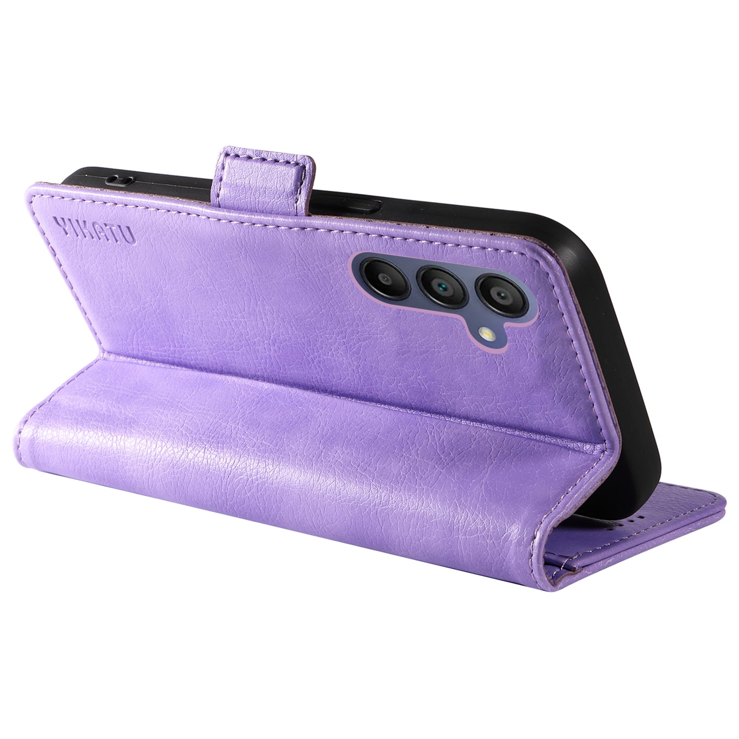 YIKATU YK-007 For Samsung Galaxy A16 5G / A16 4G Case Side Buckle PU Leather Phone Cover Litchi Texture - Purple