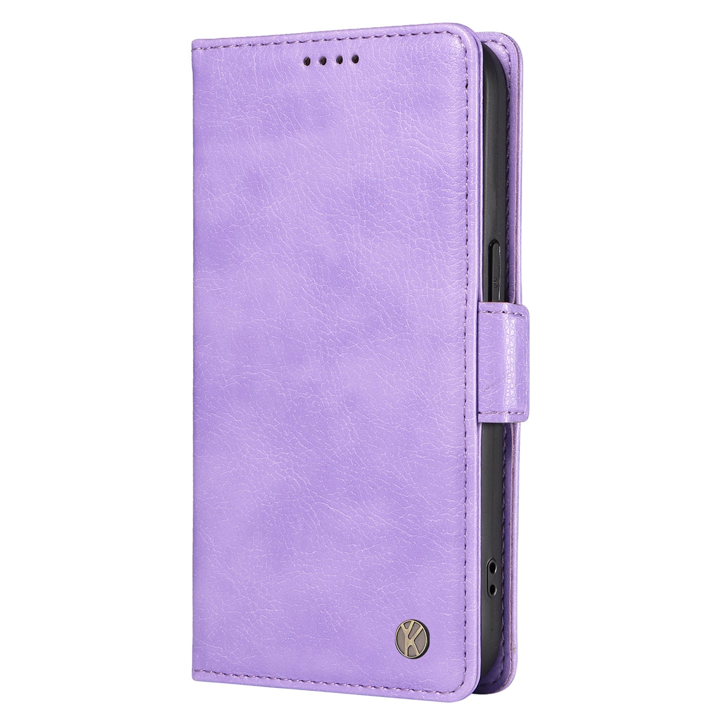 YIKATU YK-007 For Samsung Galaxy A16 5G / A16 4G Case Side Buckle PU Leather Phone Cover Litchi Texture - Purple