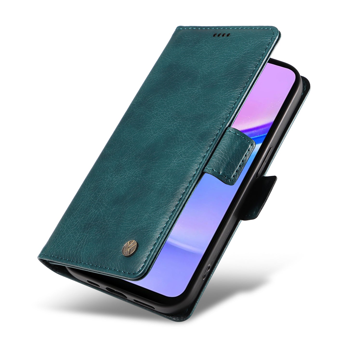 YIKATU YK-007 For Samsung Galaxy A16 5G / A16 4G Case Side Buckle PU Leather Phone Cover Litchi Texture - Blue