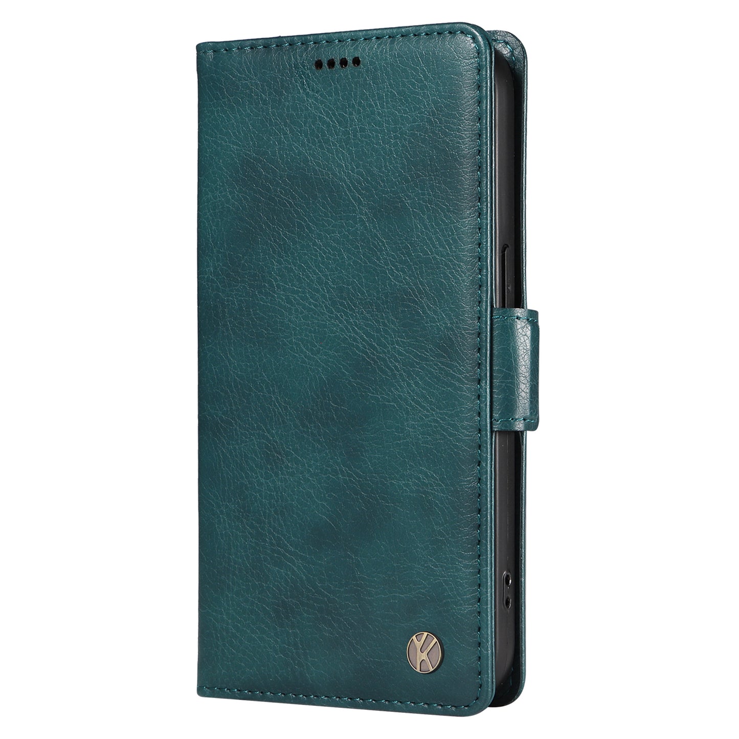 YIKATU YK-007 For Samsung Galaxy A16 5G / A16 4G Case Side Buckle PU Leather Phone Cover Litchi Texture - Blue