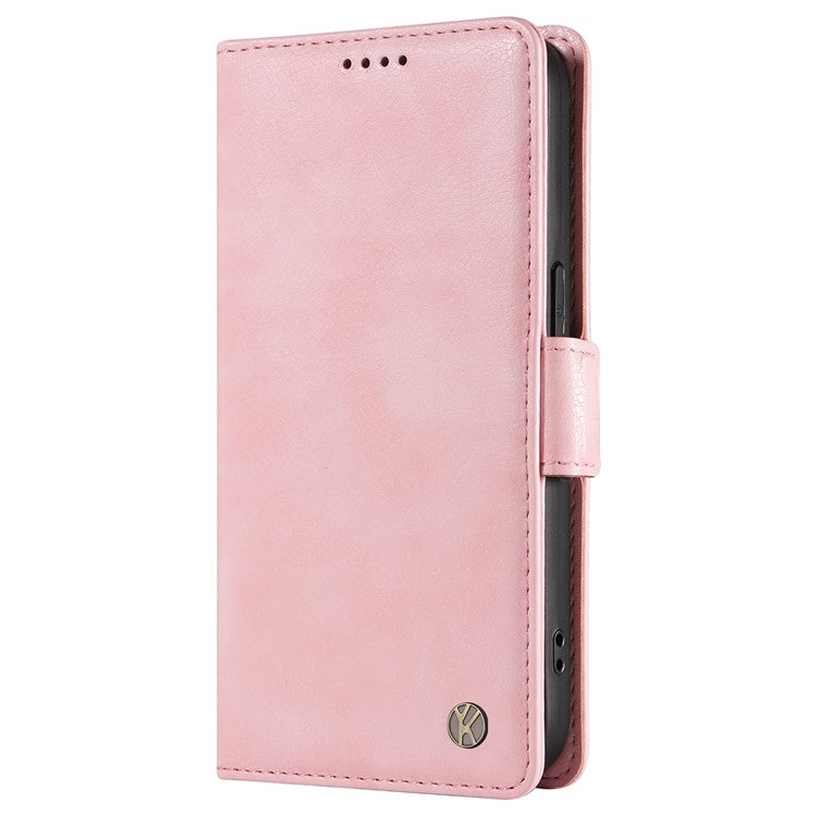 YIKATU YK-007 For Oppo A3 Pro (Global) 5G Case Side Buckle PU Leather Phone Cover Litchi Texture - Pink