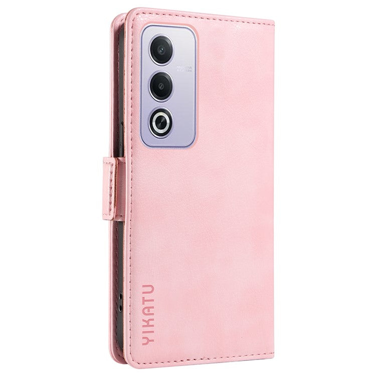 YIKATU YK-007 For Oppo A3 Pro (Global) 5G Case Side Buckle PU Leather Phone Cover Litchi Texture - Pink