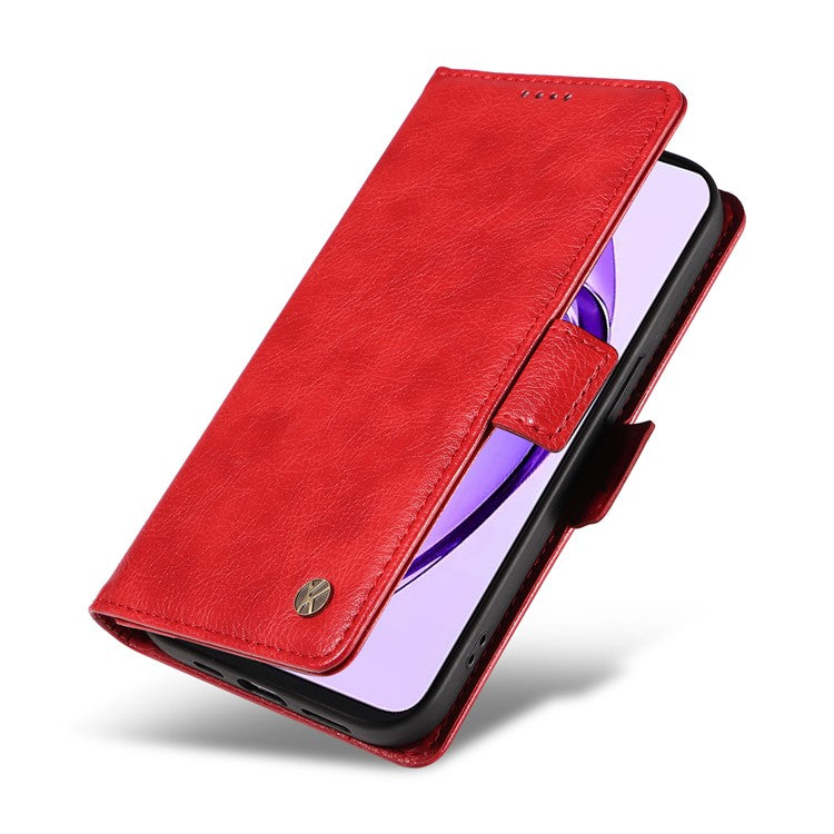 YIKATU YK-007 For Oppo A3 Pro (Global) 5G Case Side Buckle PU Leather Phone Cover Litchi Texture - Red