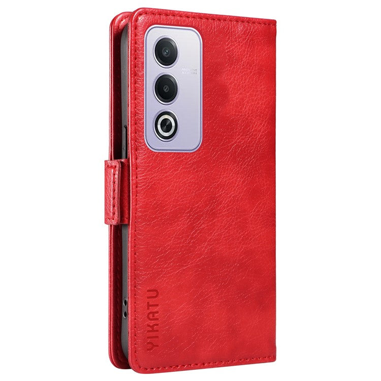 YIKATU YK-007 For Oppo A3 Pro (Global) 5G Case Side Buckle PU Leather Phone Cover Litchi Texture - Red