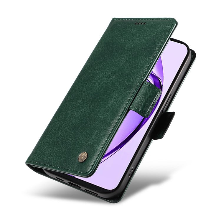 YIKATU YK-007 For Oppo A3 Pro (Global) 5G Case Side Buckle PU Leather Phone Cover Litchi Texture - Green