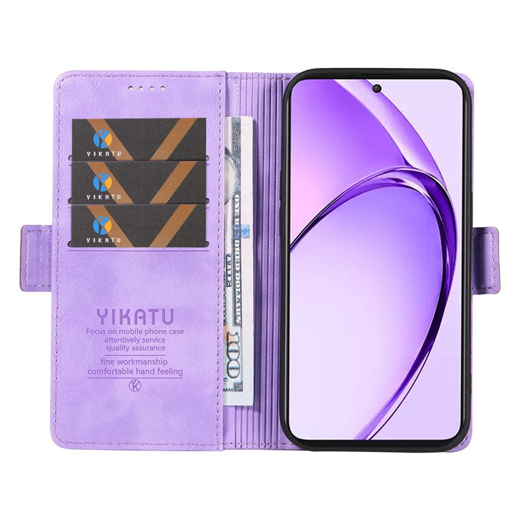 YIKATU YK-007 For Oppo A3 Pro (Global) 5G Case Side Buckle PU Leather Phone Cover Litchi Texture - Purple
