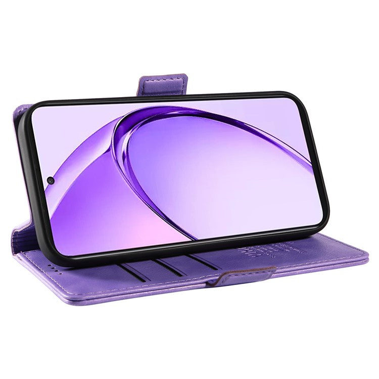 YIKATU YK-007 For Oppo A3 Pro (Global) 5G Case Side Buckle PU Leather Phone Cover Litchi Texture - Purple