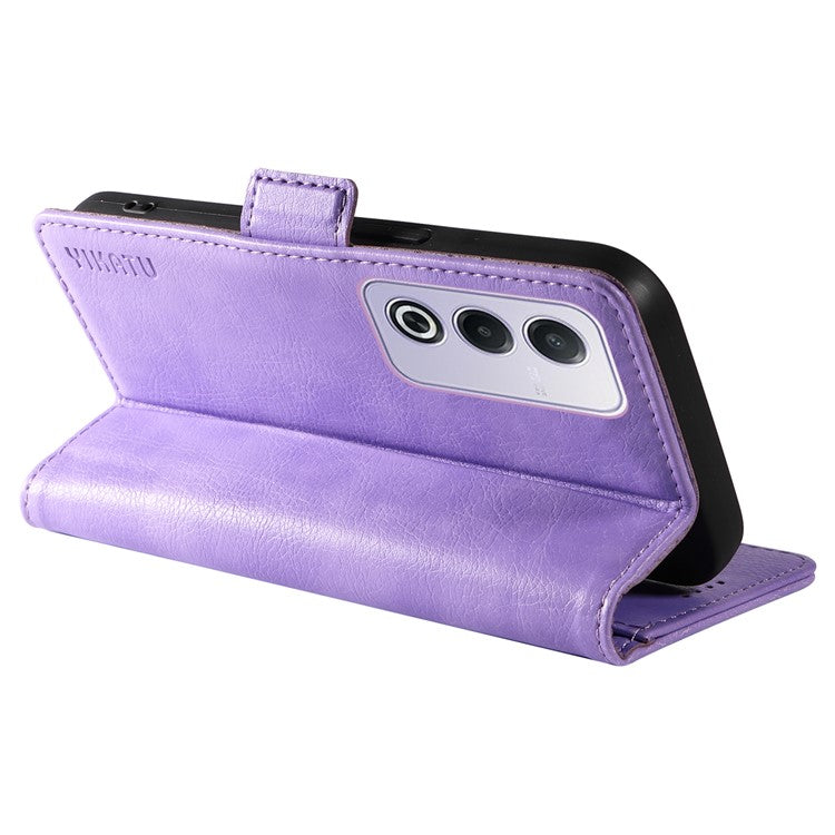YIKATU YK-007 For Oppo A3 Pro (Global) 5G Case Side Buckle PU Leather Phone Cover Litchi Texture - Purple