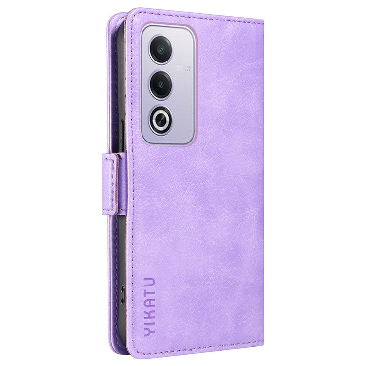 YIKATU YK-007 For Oppo A3 Pro (Global) 5G Case Side Buckle PU Leather Phone Cover Litchi Texture - Purple