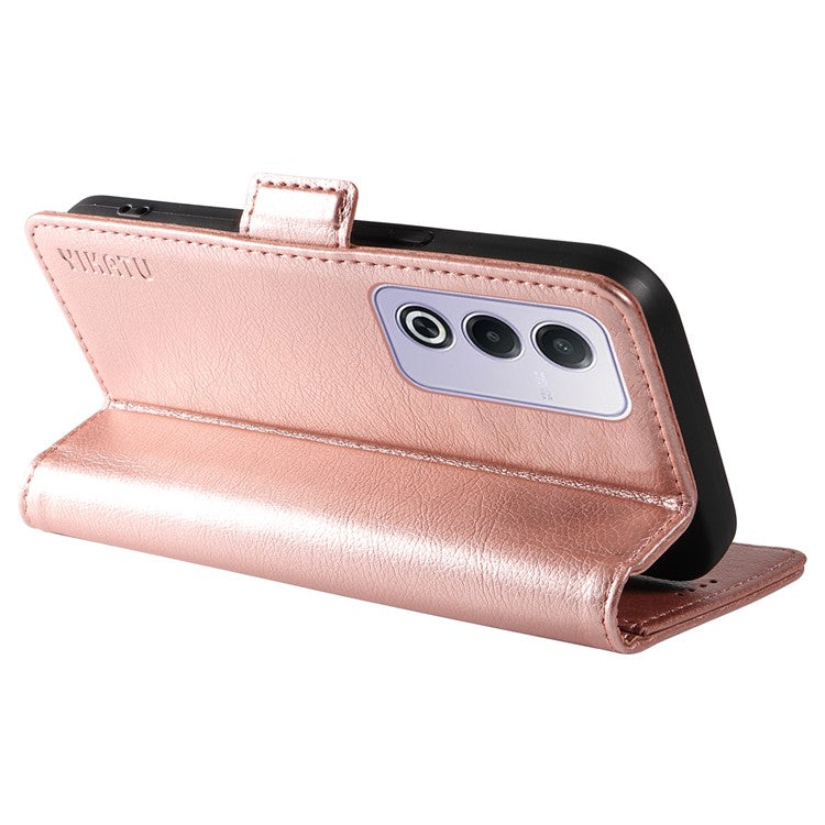 YIKATU YK-007 For Oppo A3 Pro (Global) 5G Case Side Buckle PU Leather Phone Cover Litchi Texture - Rose Gold