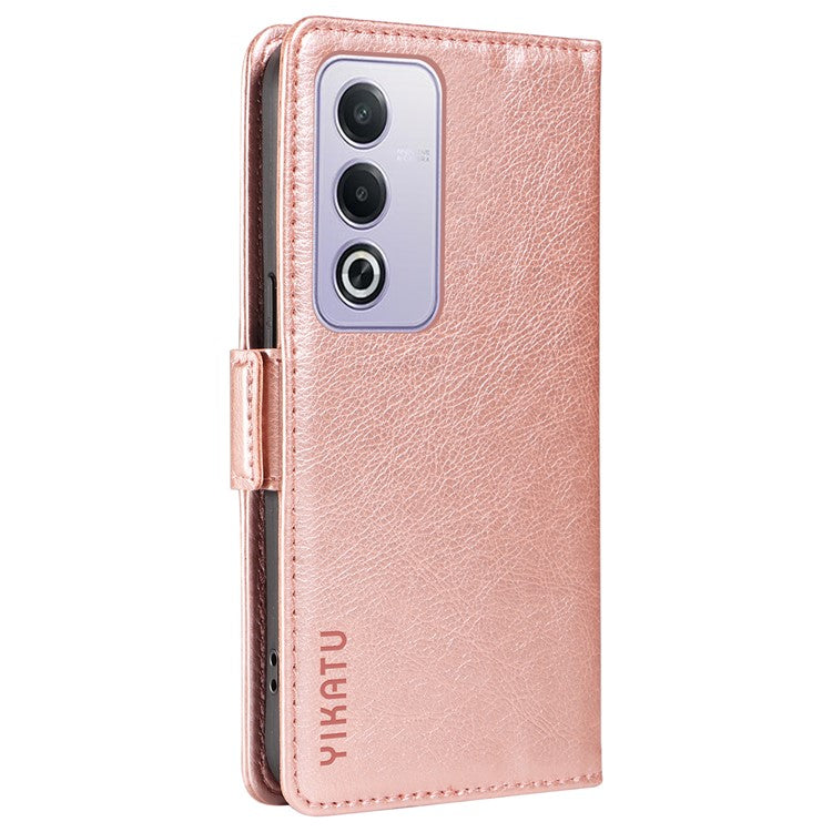 YIKATU YK-007 For Oppo A3 Pro (Global) 5G Case Side Buckle PU Leather Phone Cover Litchi Texture - Rose Gold