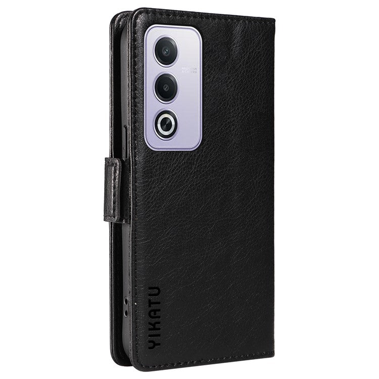 YIKATU YK-007 For Oppo A3 Pro (Global) 5G Case Side Buckle PU Leather Phone Cover Litchi Texture - Black