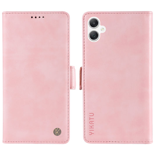 YIKATU YK-007 For Samsung Galaxy A06 Case Side Buckle PU Leather Phone Cover Litchi Texture - Pink