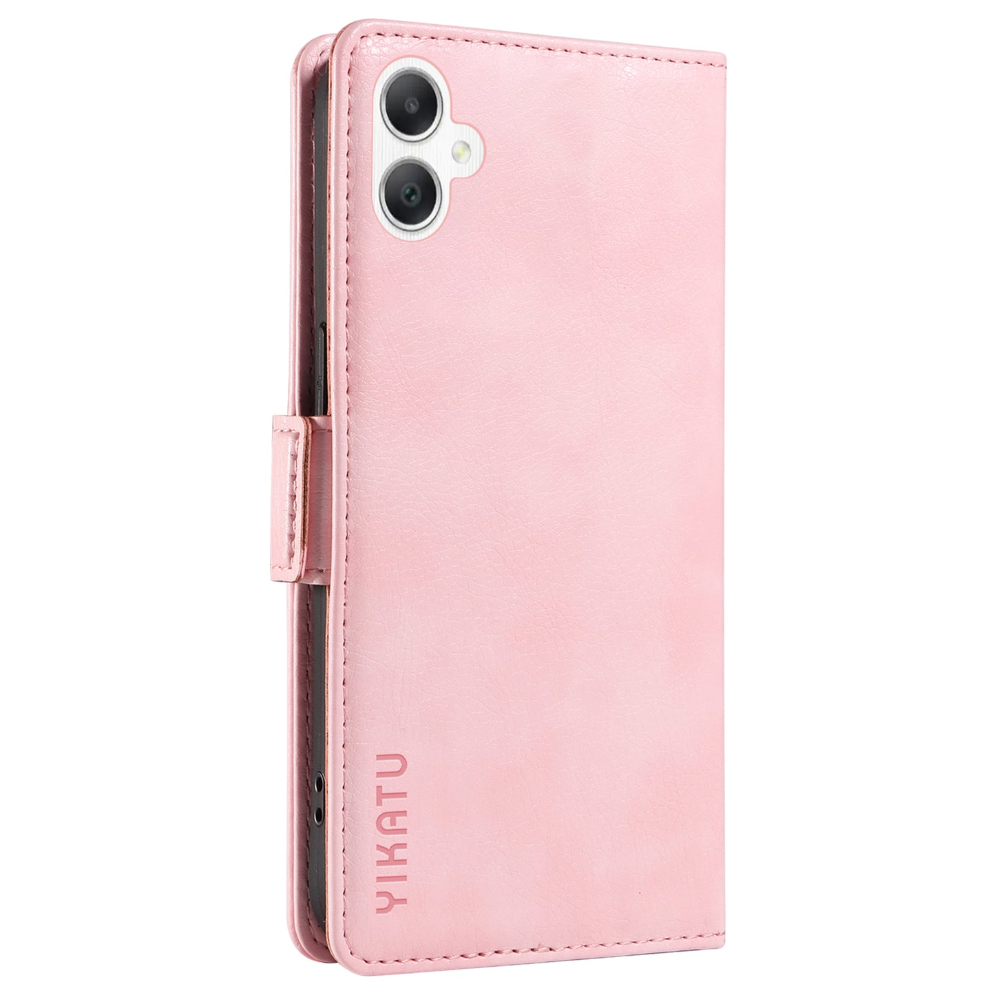 YIKATU YK-007 For Samsung Galaxy A06 Case Side Buckle PU Leather Phone Cover Litchi Texture - Pink