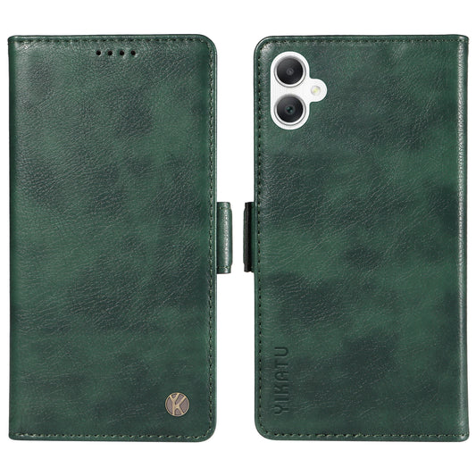 YIKATU YK-007 For Samsung Galaxy A06 Case Side Buckle PU Leather Phone Cover Litchi Texture - Green