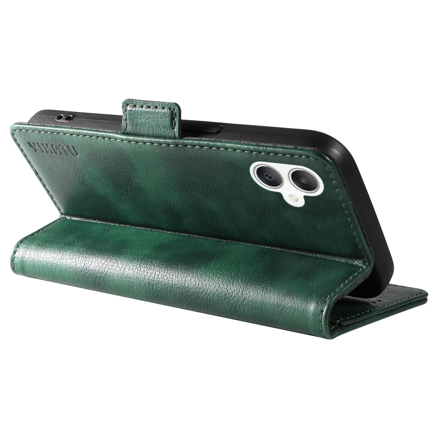 YIKATU YK-007 For Samsung Galaxy A06 Case Side Buckle PU Leather Phone Cover Litchi Texture - Green
