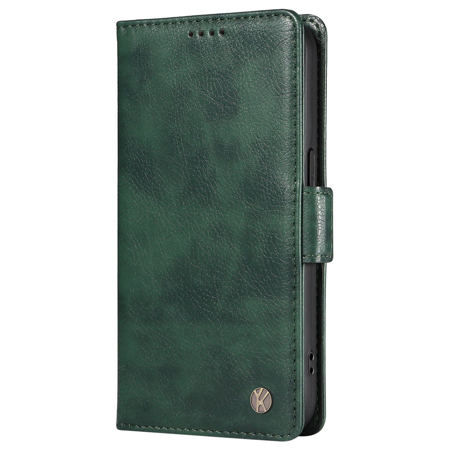 YIKATU YK-007 For Samsung Galaxy A06 Case Side Buckle PU Leather Phone Cover Litchi Texture - Green