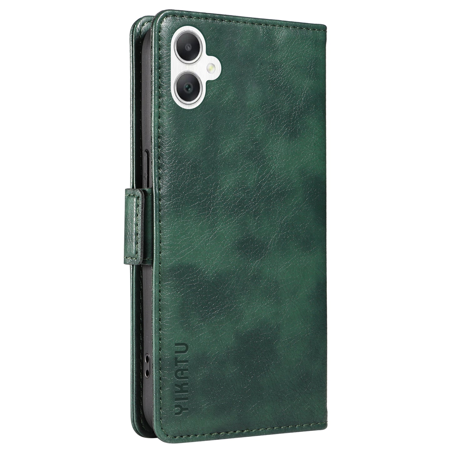 YIKATU YK-007 For Samsung Galaxy A06 Case Side Buckle PU Leather Phone Cover Litchi Texture - Green