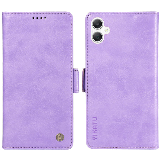 YIKATU YK-007 For Samsung Galaxy A06 Case Side Buckle PU Leather Phone Cover Litchi Texture - Purple