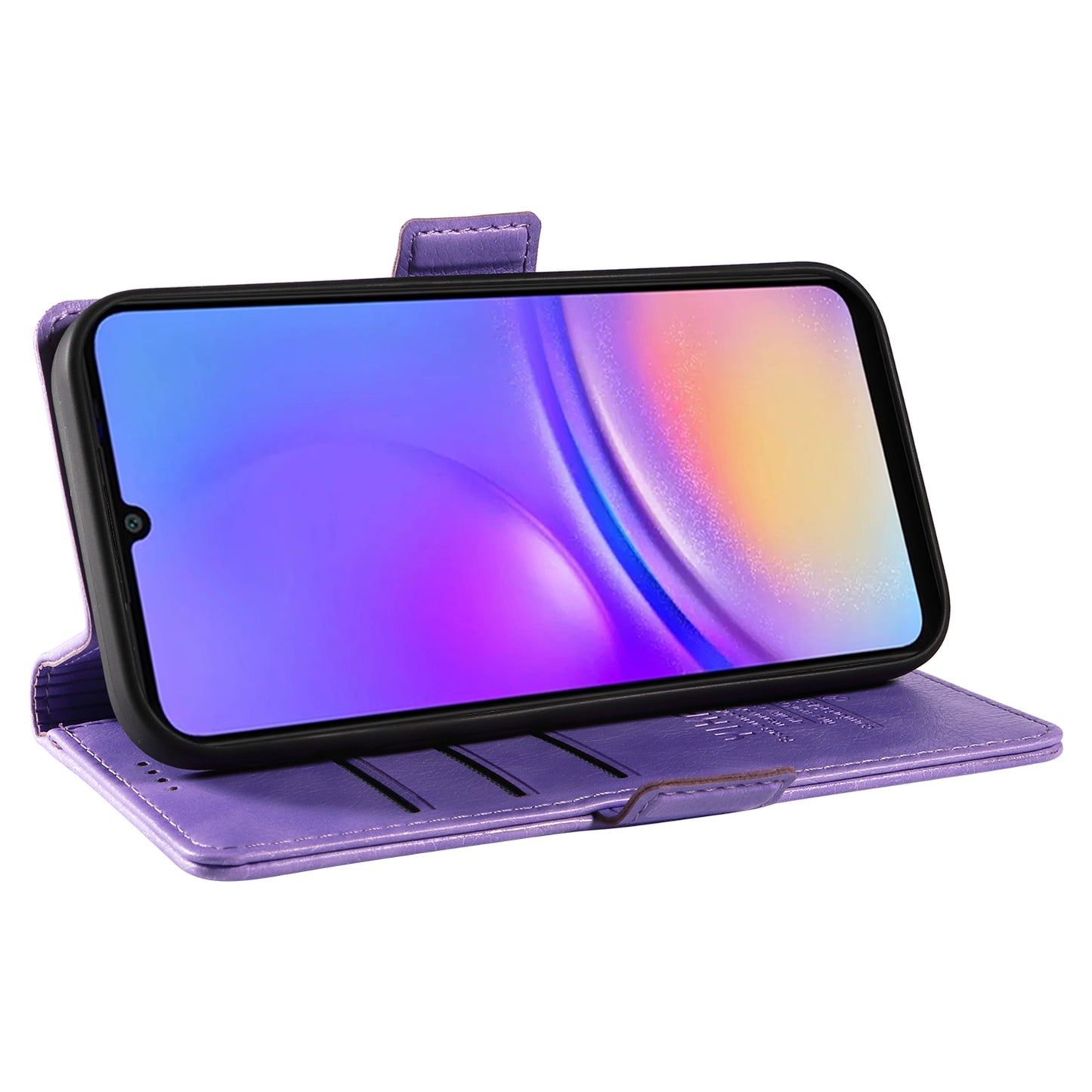 YIKATU YK-007 For Samsung Galaxy A06 Case Side Buckle PU Leather Phone Cover Litchi Texture - Purple