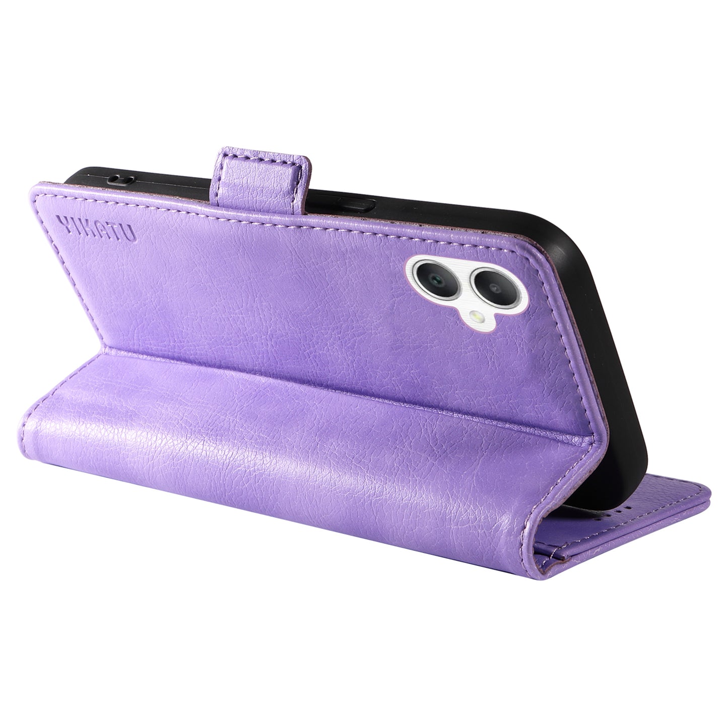 YIKATU YK-007 For Samsung Galaxy A06 Case Side Buckle PU Leather Phone Cover Litchi Texture - Purple