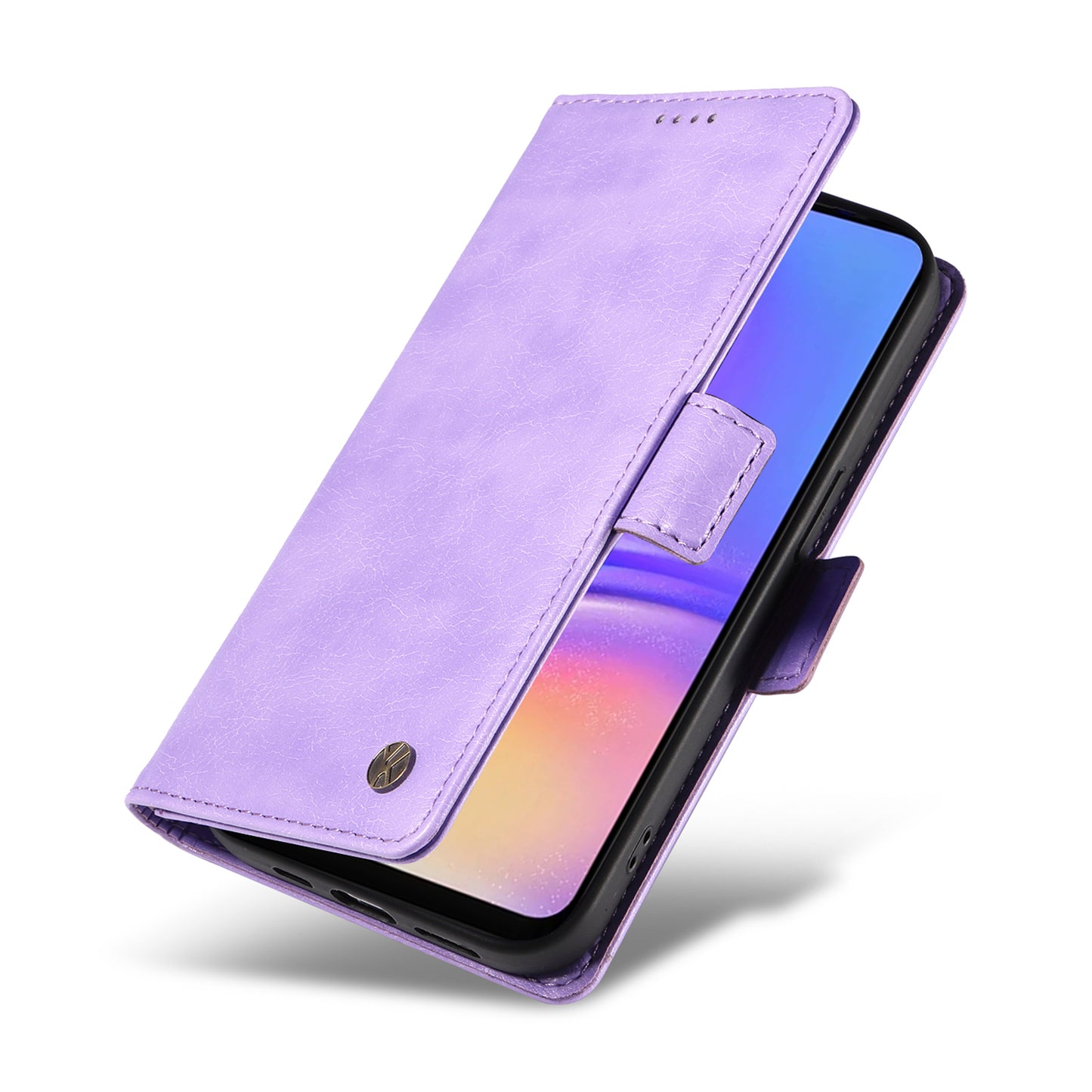 YIKATU YK-007 For Samsung Galaxy A06 Case Side Buckle PU Leather Phone Cover Litchi Texture - Purple