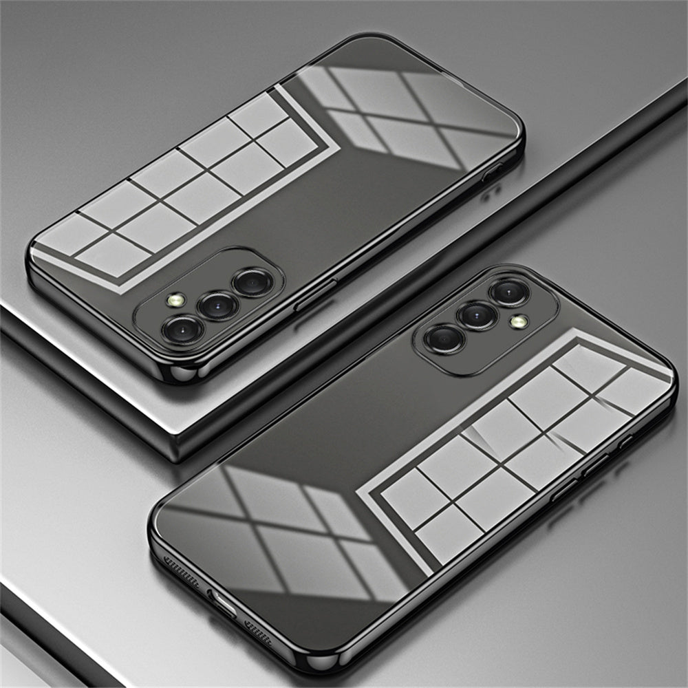 For Samsung Galaxy A16 5G / A16 4G Case Electroplating Frame Soft TPU Phone Cover - Black