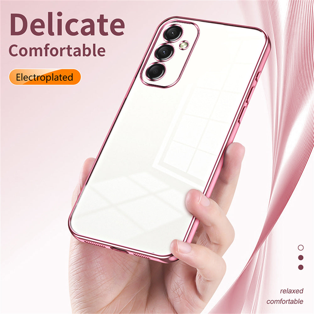 For Samsung Galaxy A16 5G / A16 4G Case Electroplating Frame Soft TPU Phone Cover - Black
