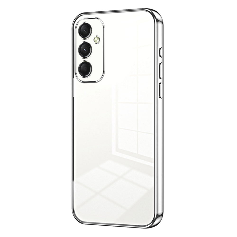 For Samsung Galaxy A16 5G / A16 4G Case Electroplating Frame Soft TPU Phone Cover - Silver