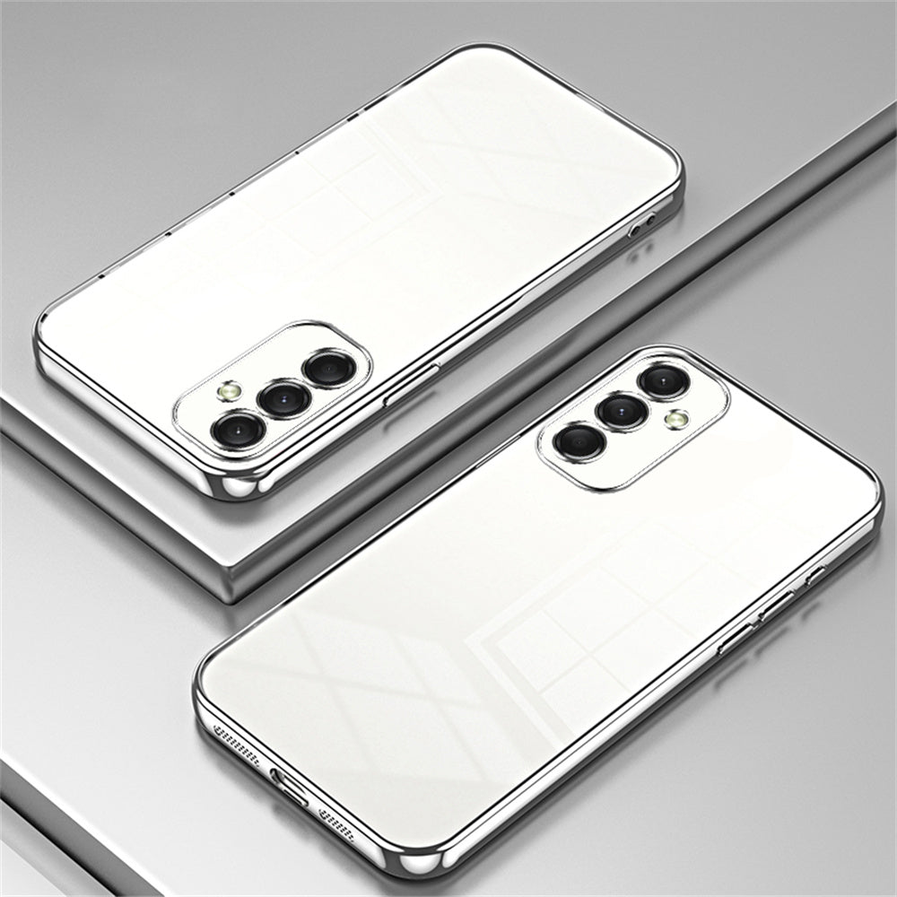 For Samsung Galaxy A16 5G / A16 4G Case Electroplating Frame Soft TPU Phone Cover - Silver