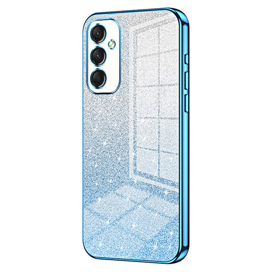 For Samsung Galaxy A16 5G / A16 4G Case Electroplating Gradient Glitter TPU Phone Cover - Blue