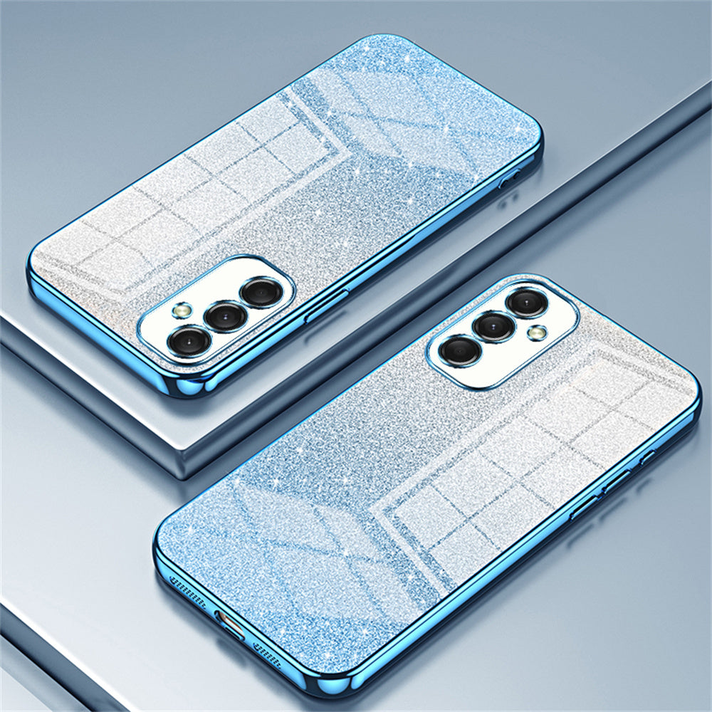 For Samsung Galaxy A16 5G / A16 4G Case Electroplating Gradient Glitter TPU Phone Cover - Blue
