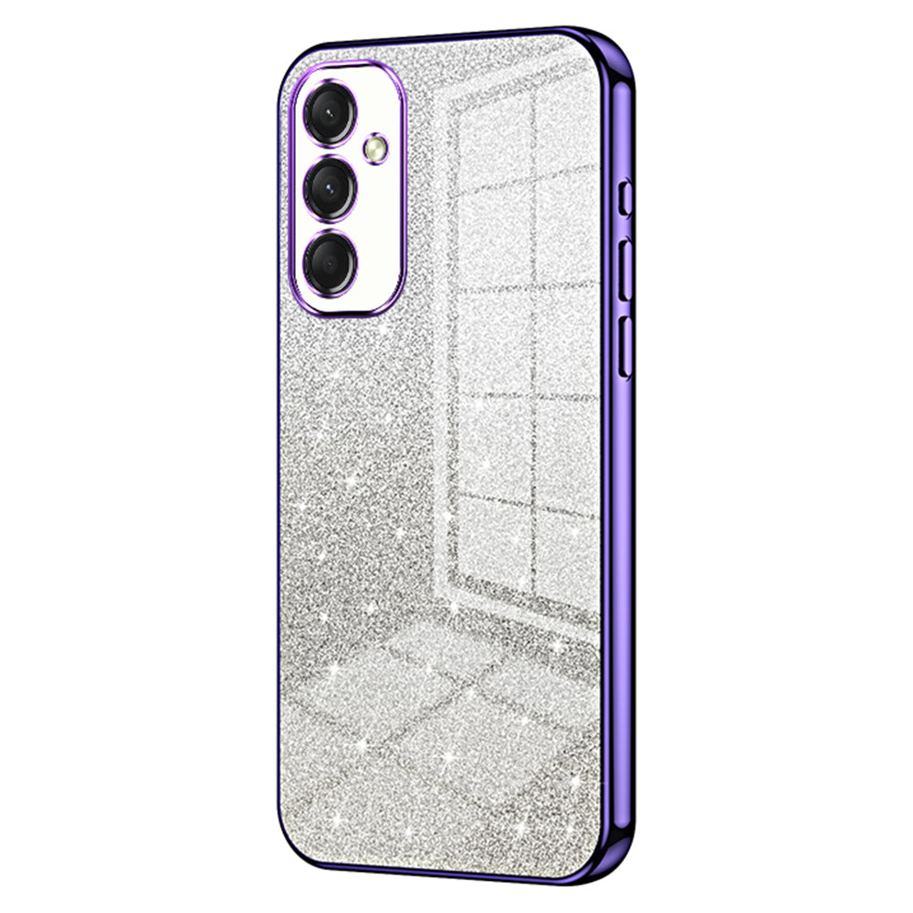 For Samsung Galaxy A16 5G / A16 4G Case Electroplating Gradient Glitter TPU Phone Cover - Purple