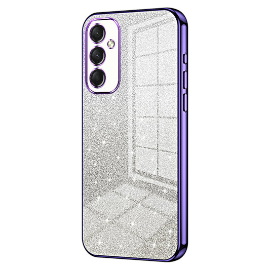 For Samsung Galaxy A16 5G / A16 4G Case Electroplating Gradient Glitter TPU Phone Cover - Purple