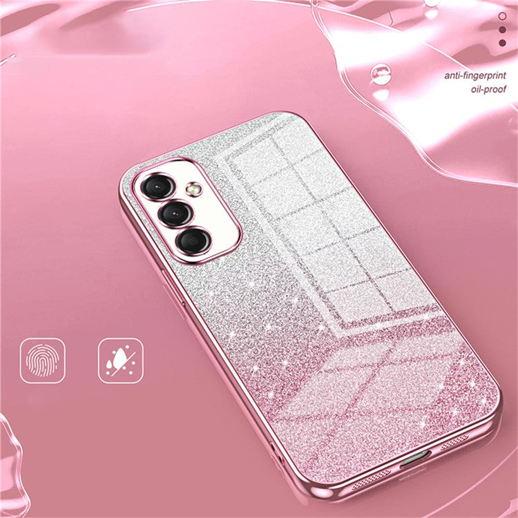 For Samsung Galaxy A16 5G Case Electroplating Gradient Glitter TPU Phone Cover - Green