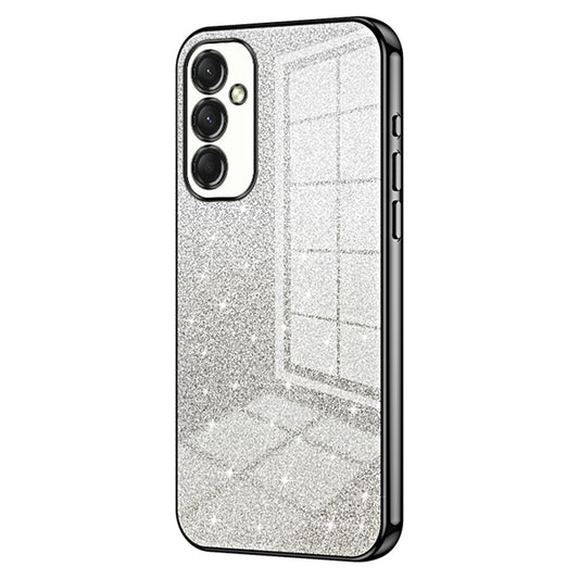 For Samsung Galaxy A16 5G / A16 4G Case Electroplating Gradient Glitter TPU Phone Cover - Black