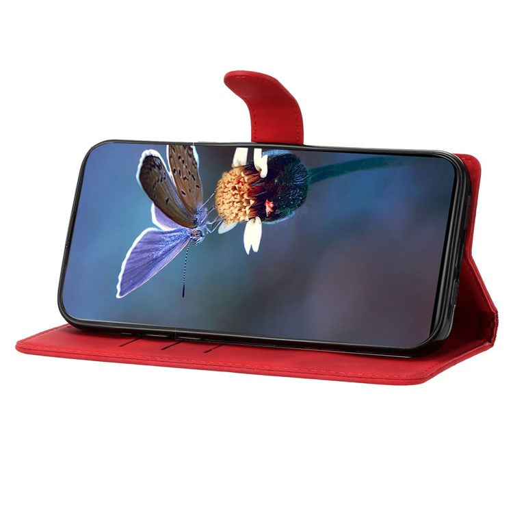 For OnePlus Nord 4 Case Butterfly Flower Pattern Skin-Touch Leather Phone Cover - Red