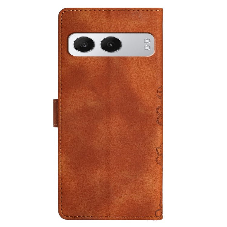 For OnePlus Nord 4 Case Butterfly Flower Pattern Skin-Touch Leather Phone Cover - Brown